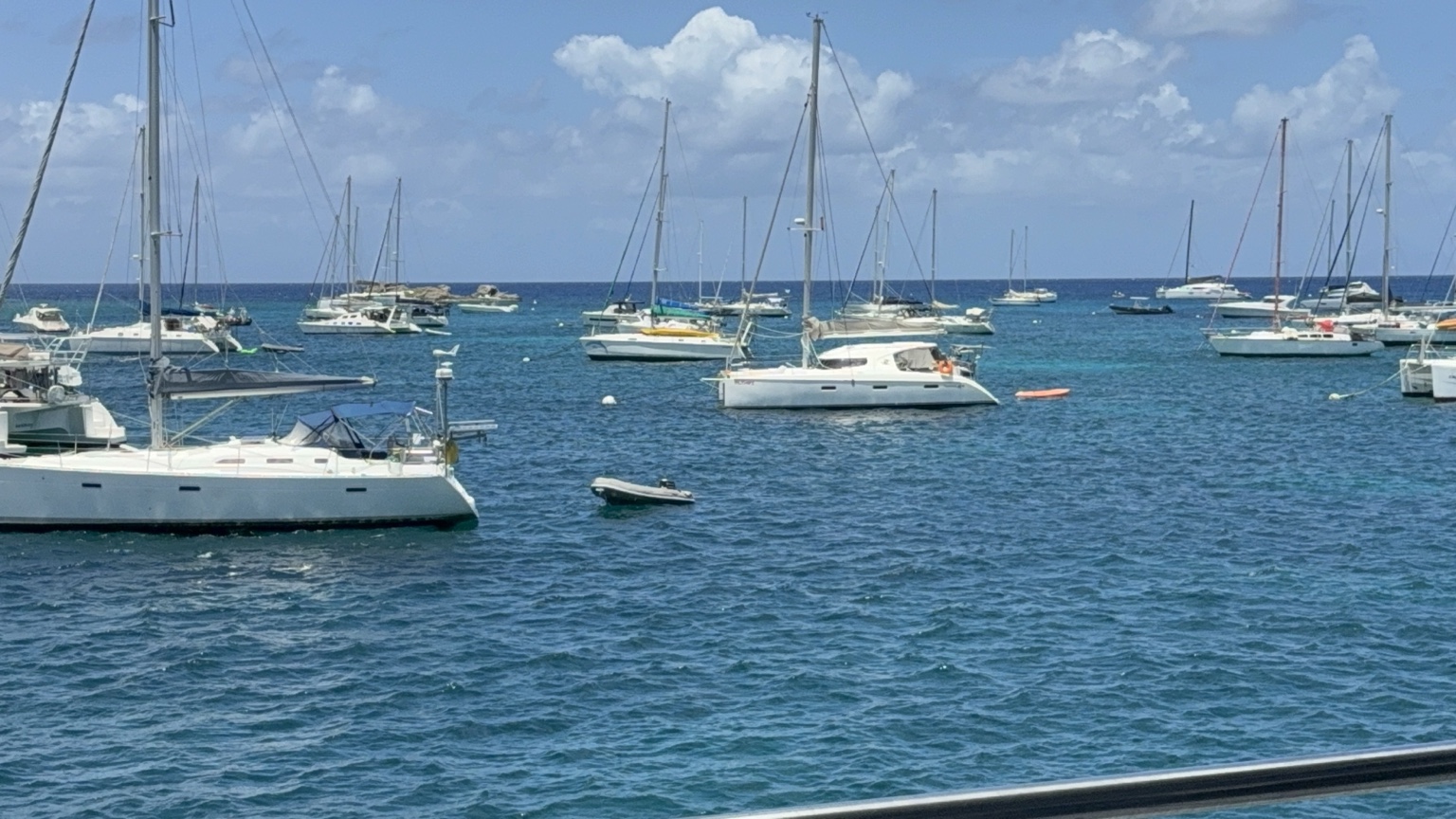 Sailboats on the blue waters of St. Barts.